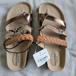 Arizona Jean Co Fabian Womens Adjustable Strap Footbed Sandals